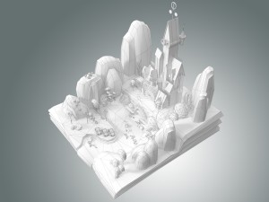 low poly fantasy castle 3D मॉडल