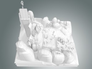 low poly fantasy castle 3D मॉडल