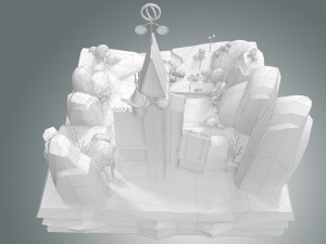 low poly fantasy castle 3D मॉडल