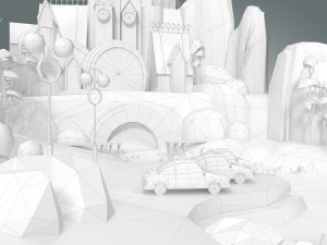 low poly fantasy castle 3D मॉडल