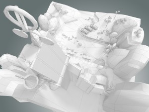 low poly fantasy castle 3D मॉडल