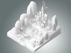 low poly fantasy castle 3D मॉडल