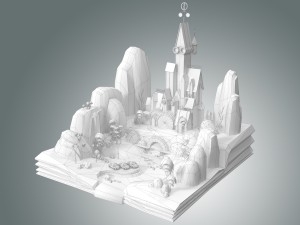 low poly fantasy castle 3D मॉडल