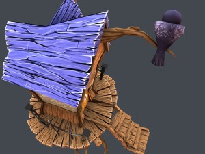 low poly creepy house 3D Model