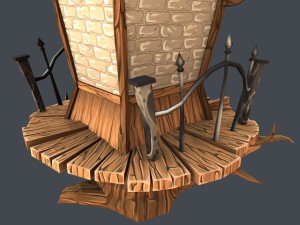 low poly creepy house 3D Model