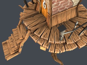 low poly creepy house 3D Model