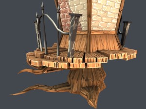 low poly creepy house 3D Model