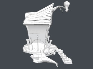 low poly creepy house 3D Model