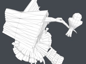 low poly creepy house 3D Model