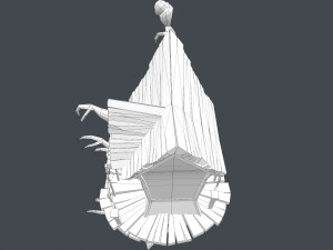 low poly creepy house 3D Model