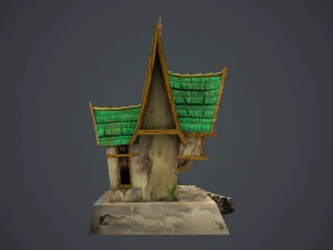 low poly green house 3D Model