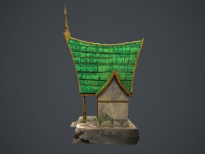 low poly green house Model 3D