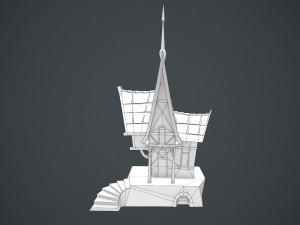 low poly green house Model 3D