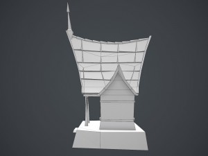 low poly green house Model 3D