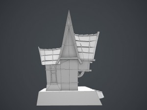 low poly green house Model 3D