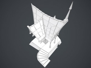 low poly green house Model 3D