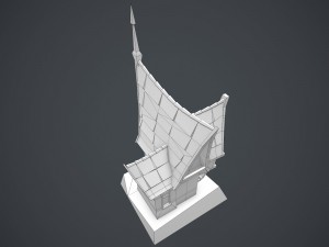 low poly green house Model 3D