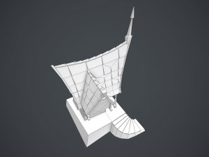 low poly green house Model 3D