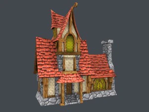 low poly fairytale house 3D Model