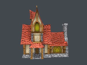 low poly fairytale house 3D Model