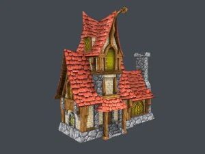 low poly fairytale house 3D Model