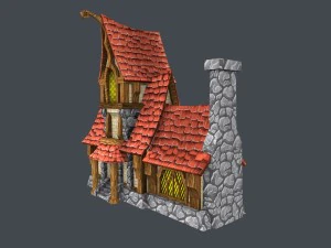 low poly fairytale house 3D Model