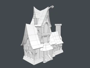 low poly fairytale house 3D Model