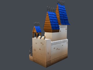low poly medieval castle Modèle 3D