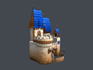 low poly medieval castle Modèle 3D