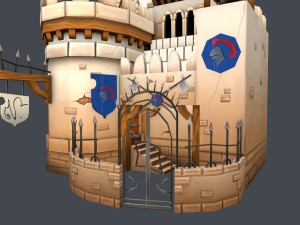 low poly medieval castle Modèle 3D