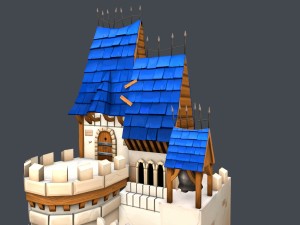 low poly medieval castle Modèle 3D