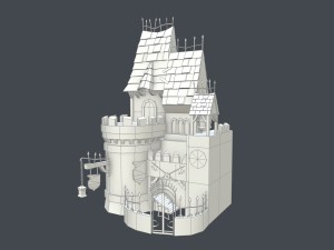 low poly medieval castle Modèle 3D