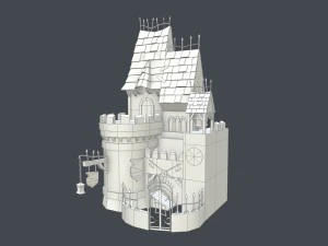 low poly medieval castle 3D Model