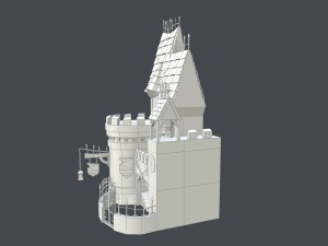 low poly medieval castle Modèle 3D