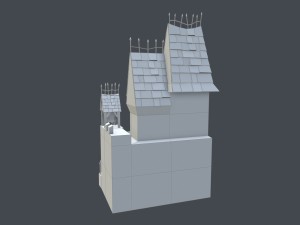low poly medieval castle Modèle 3D