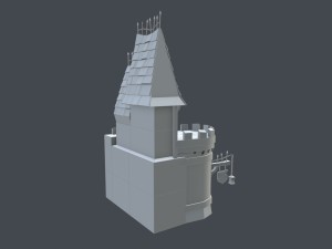 low poly medieval castle Modèle 3D