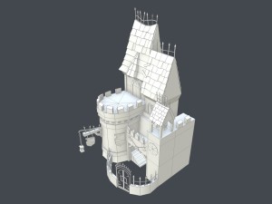 low poly medieval castle Modèle 3D