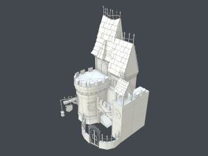 low poly medieval castle 3D Model