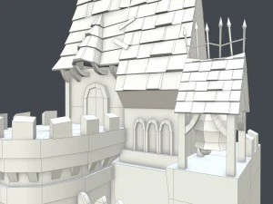 low poly medieval castle 3D Model
