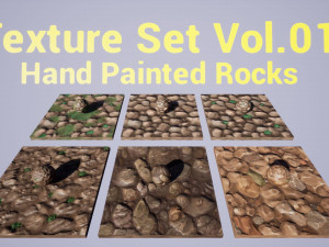rocks vol 01 - hand painted textures CG 텍스쳐