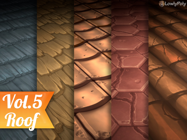 roof tile vol5 - hand painted texture pack Texturas CG .c4d .max .obj .3ds .fbx .stl .blend 