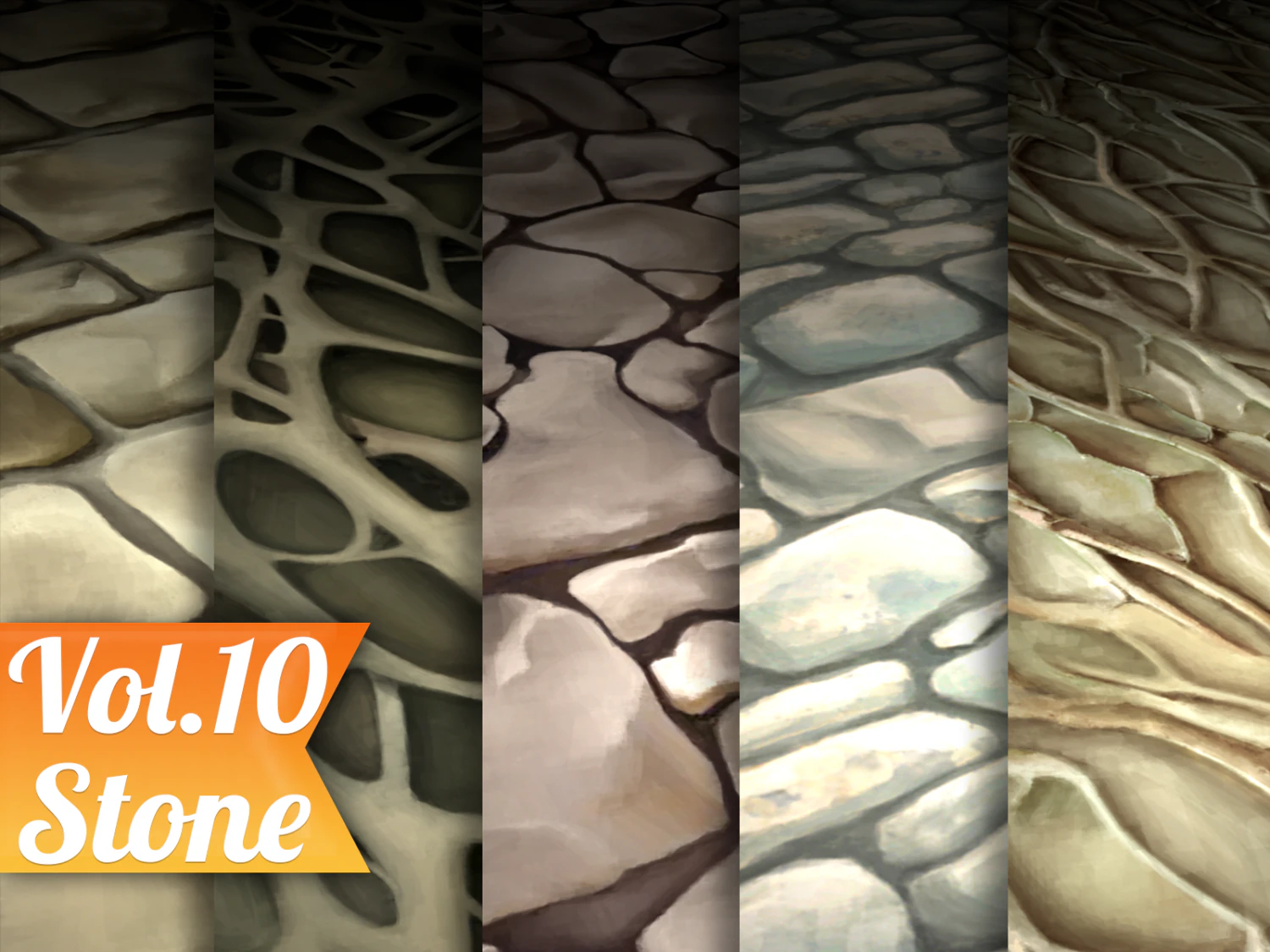 stone vol10 - hand painted texture pack CG Textures .c4d .max .obj .3ds .fbx .stl .blend