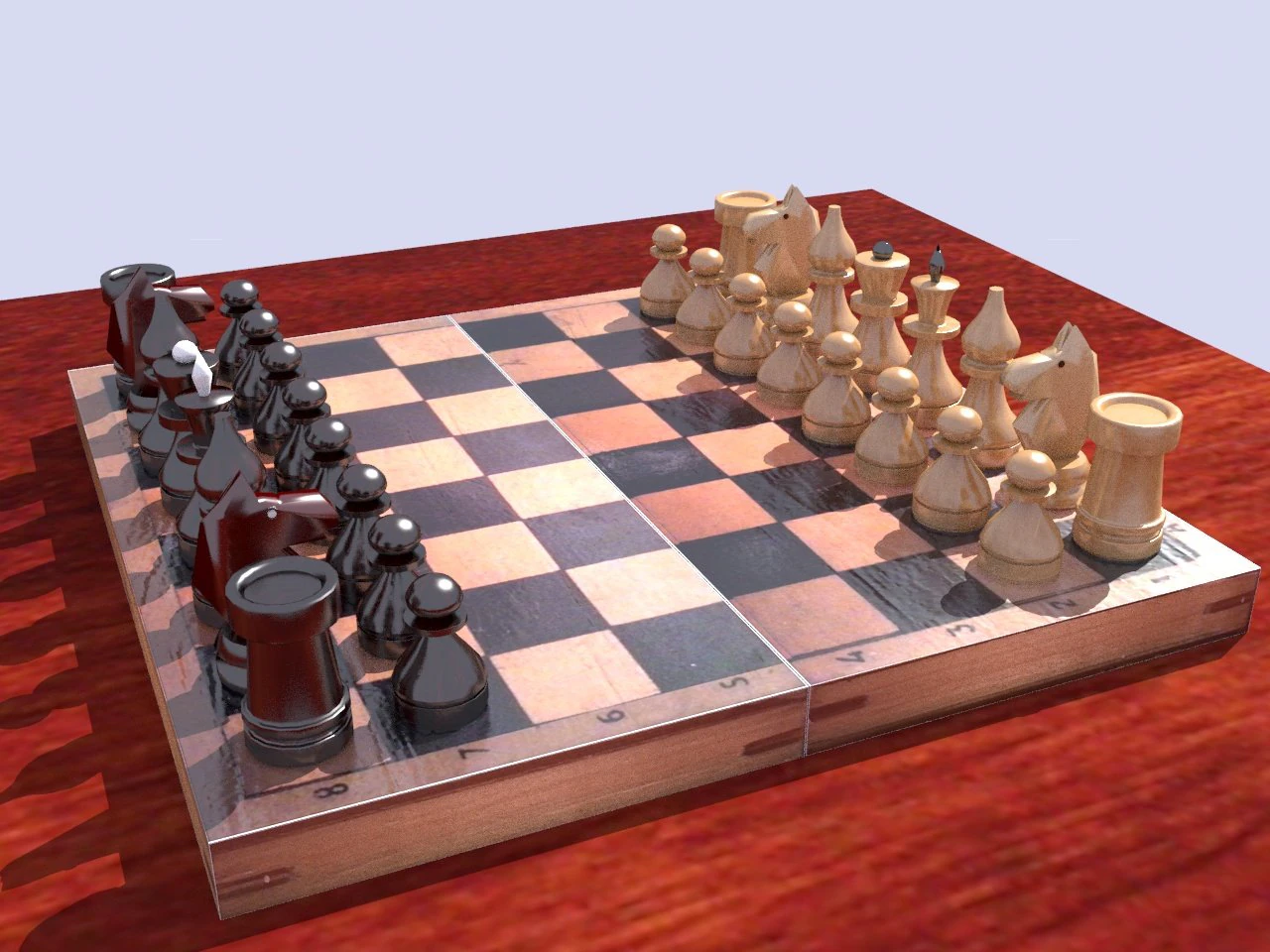 classic wooden chess 3D Model .c4d .max .obj .3ds .fbx .stl .blend 