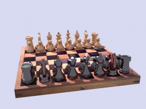 classic wooden chess Model 3D