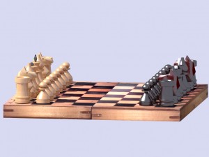 classic wooden chess Model 3D