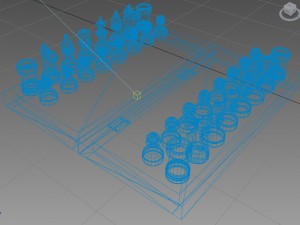 classic wooden chess Model 3D