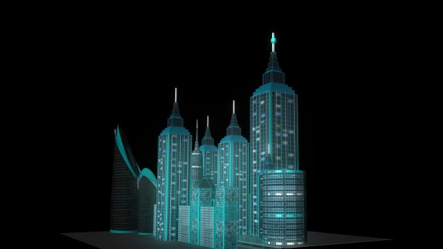 sci-fi gaming city cityscape 3D-Modell .c4d .max .obj .3ds .fbx .stl .blend 