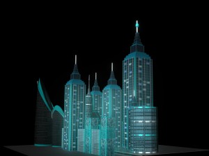 sci-fi gaming city cityscape 3D-Modell