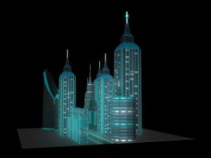 sci-fi gaming city cityscape 3D-Modell