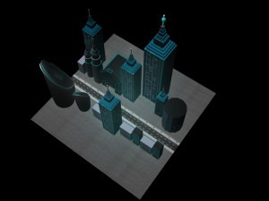 sci-fi gaming city cityscape 3D-Modell